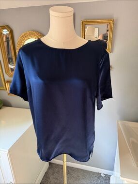 Amanda Uprichard cobalt blue silk top. Medium
